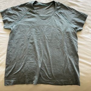 Lulu swiftly tshirt race length striped short sleeve shirt